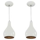 Kit 2 Pendente Nepal Premium Gourmet Aluminio Branco/cobre