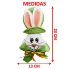 Kit 2 Pendente Páscoa Coelho Para Porta Verde Enfeite 23cm