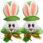 Kit 2 Pendente Páscoa Coelho Para Porta Verde Enfeite 23cm