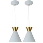 Kit 2 Pendente Sinus 4001 Branco C/ Dourado/1