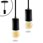 Kit 2 Pendente Soquete Copinho E27 Preto + Led G45