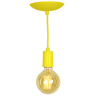 Kit 2 Pendente Tubo Cilindro Alumínio Amarelo Fio 1.20m