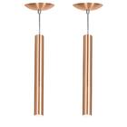 Kit 2 Pendente Tubo Cilindro Alumínio Cobre 40cm + Led 6k