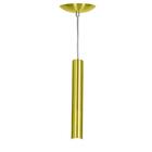 Kit 2 Pendente Tubo Cilindro Alumínio Dourado 30cm + Led 3k