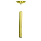 Kit 2 Pendente Tubo Cilindro Alumínio Dourado 40cm + Led 6k
