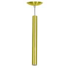Kit 2 Pendente Tubo Cilindro Alumínio Dourado 50cm + Led 6k
