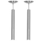 Kit 2 Pendente Tubo Cilindro Alumínio Escovado 50cm + Led 3k