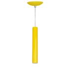 Kit 2 Pendente Tubo Cilindro Amarelo 30cm + Led 6k