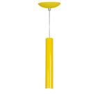 Kit 2 Pendente Tubo Cilindro Amarelo 30cm + Led 6k