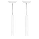 Kit 2 Pendente Tubo Cilindro Branco 30cm + Led 6k