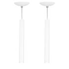 Kit 2 Pendente Tubo Cilindro Branco 40cm + Led 3k