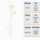 Kit 2 Pendente Tubo Palito Moderno 30cm - Branco