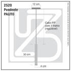 Kit 2 Pendente Tubo Palito Moderno 30cm - Preto