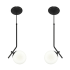 Kit 2 Pendentes Aro Angular Jabuticaba Preto Orby