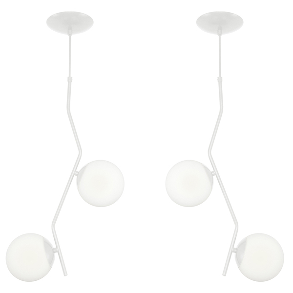 Kit 2 Pendentes Aro Duplo Angular Jabuticaba Branco Orby