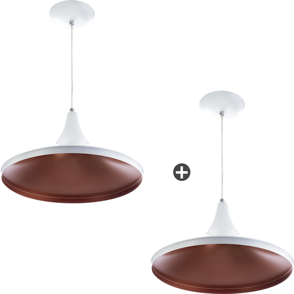 Kit 2 Pendentes Chapeu Aluminio Tom Dixon Branco Lindíssimo