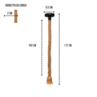 Kit 2 Pendentes Corda Sisal Lustre Luminária 1,10m Vintage Re