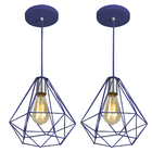 Kit 2 Pendentes Diamante Aramado Grande Azul