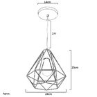 Kit 2 Pendentes Diamante Aramado Grande Azul Metalico