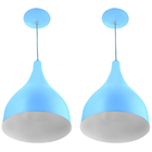 Kit 2 Pendentes Gota Média Alumínio 30cm Azul Bebê