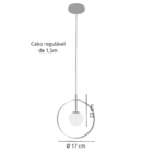 Kit 2 Pendentes Luminária Círculo Globo Cozinha Ilha Bronze