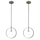 Kit 2 Pendentes Luminária Círculo Globo Cozinha Ilha Bronze