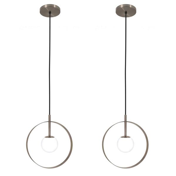 Kit 2 Pendentes Luminária Círculo Globo Cozinha Ilha Bronze