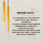 Kit 2 Pendentes Luminária De Teto Tubo Difusor Balcão Preto