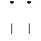 Kit 2 Pendentes Luminária De Teto Tubo Difusor Balcão Preto