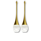Kit 2 Pendentes Luminária Lilly Dourado Led Gota Cabo 4m