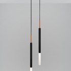 Kit 2 Pendentes Luminária Tubo Duplo Difusor Preto Cobre