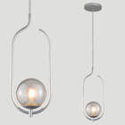 Kit 2 Pendentes Lustres On Clip Prata Globo De Vidro Fume