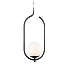 Kit 2 Pendentes Lustres On Clip Preto Globo De Vidro Branco