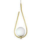 Kit 2 Pendentes Lustres On Drop Dourado Globo De Vidro Branco