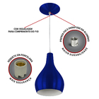 Kit 2 Pendentes Nepal Premium Gourmet Aluminio Azul Metalico