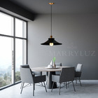 Kit 2 Pendentes Nordic Industrial 38 Cm Preto Com Dourado