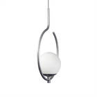 Kit 2 Pendentes On Loop Prata Com Globo De Vidro Branco