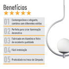 Kit 2 Pendentes On Loop Prata Com Globo De Vidro Branco