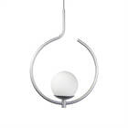 Kit 2 Pendentes On Loop Prata Com Globo De Vidro Branco