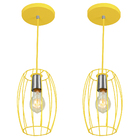 Kit 2 Pendentes Pequim Aramado Amarelo