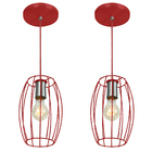 Kit 2 Pendentes Pequim Aramado Vermelho