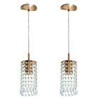 Kit 2 Pendentes Redondo Clearcrillic Cristal Acrílico Cobre