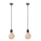 Kit 2 Pendentes Soquete Cafe Com Globo De Vidro Decorado