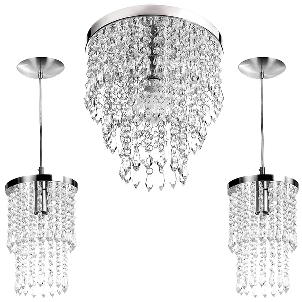 Kit 2 Pendentes Spark + Lustre Plafon Manucrillic