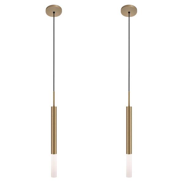 Kit 2 Pendentes Teto Luminária Tubo Difusor Mesa Sala Bronze Leroy Merlin