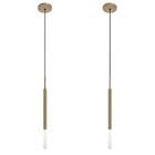 Kit 2 Pendentes Teto Luminária Tubo Difusor Sala Hall Bronze