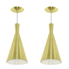 Kit 2 Pendentes Tom Dixon Funil Corneta Dourado