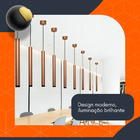 Kit 2 Pendentes Tubo De Alumínio Cilíndrico Rose