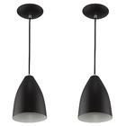 Kit 2 Pendentes Vegas Premium Gourmet Aluminio Preto/branco