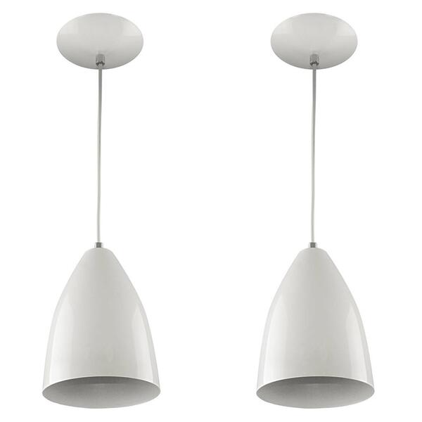 Kit 2 Pendentes Vegas Premium Gourmet Em Aluminio Branco